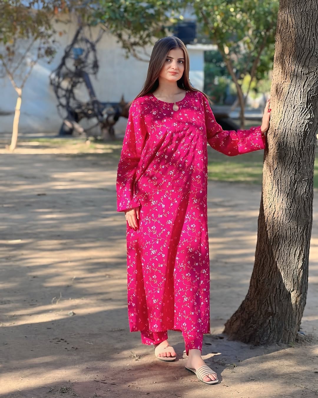 Midnight Pink Printed Suit β Arabic Lawn 2-Piece Set