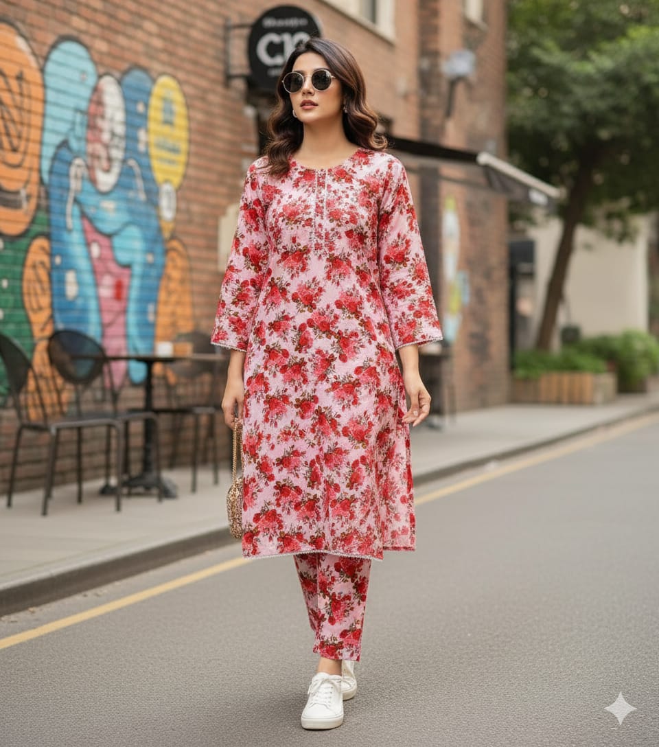 Digital Cotton Stitched 2pc Suit S M L XL