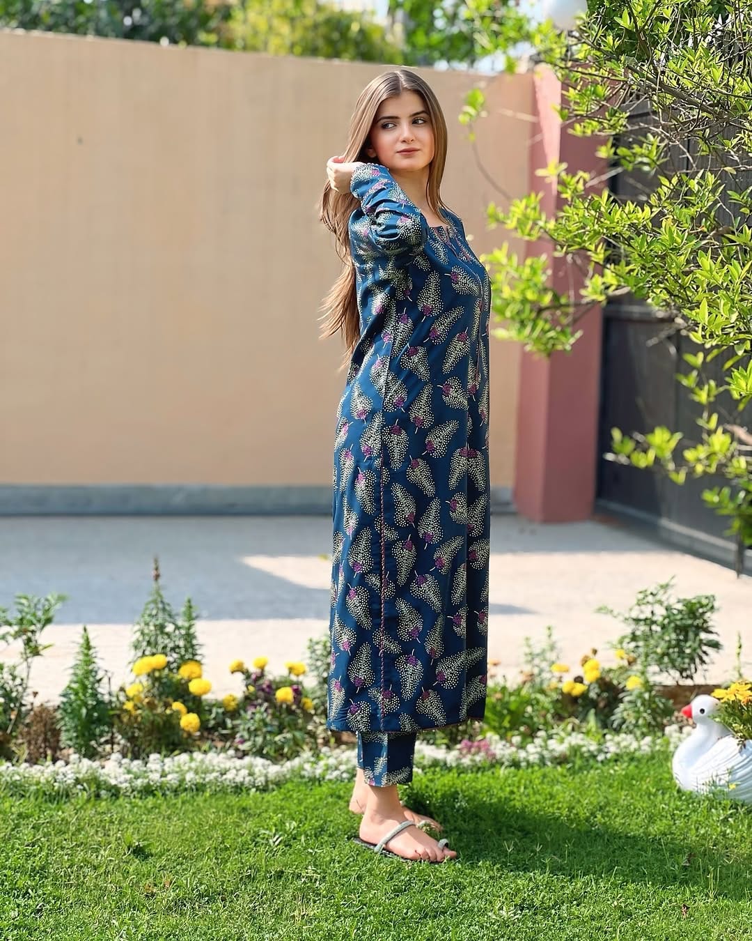 Neelofur Printed Suit – Summer Arabic Lilen 2-Piece Set | Branded Paste Printing