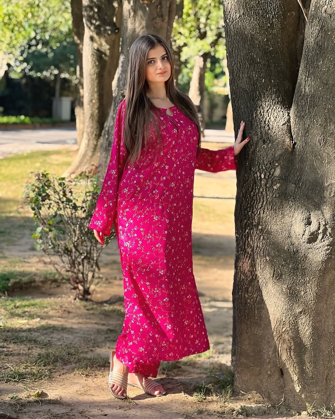 Midnight Pink Printed Suit – Arabic Lawn 2-Piece Set