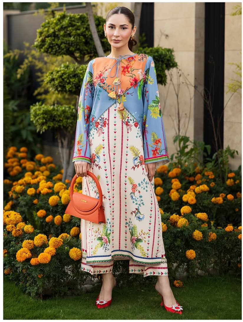 SUNSET BLOOM Co-Ord Set – Silky Lawn 2-Piece