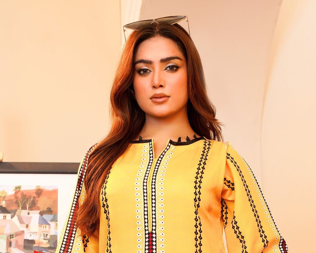 Yellow Storm Co-Ord Set – Silky Lawn 2-Piece (Stitched)