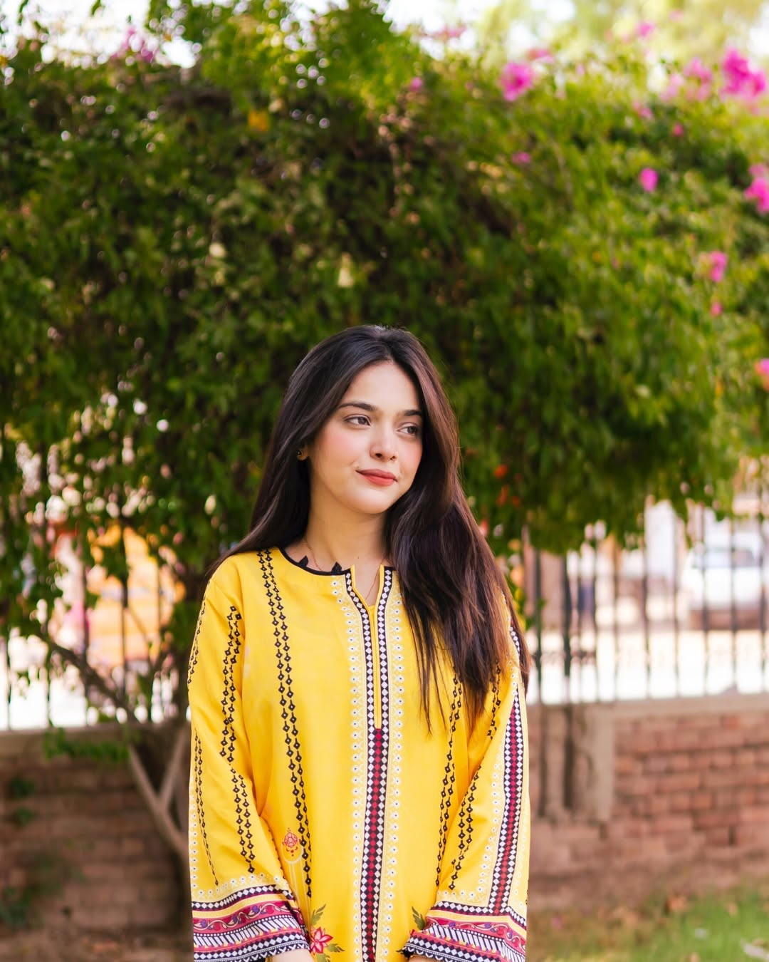 Yellow Storm Co-Ord Set – Silky Lawn 2-Piece (Stitched)