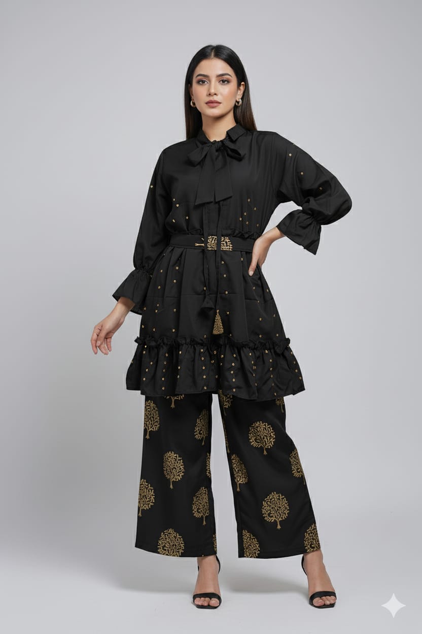 👗 Moti Charm — Western Top & Plazo Set 👗