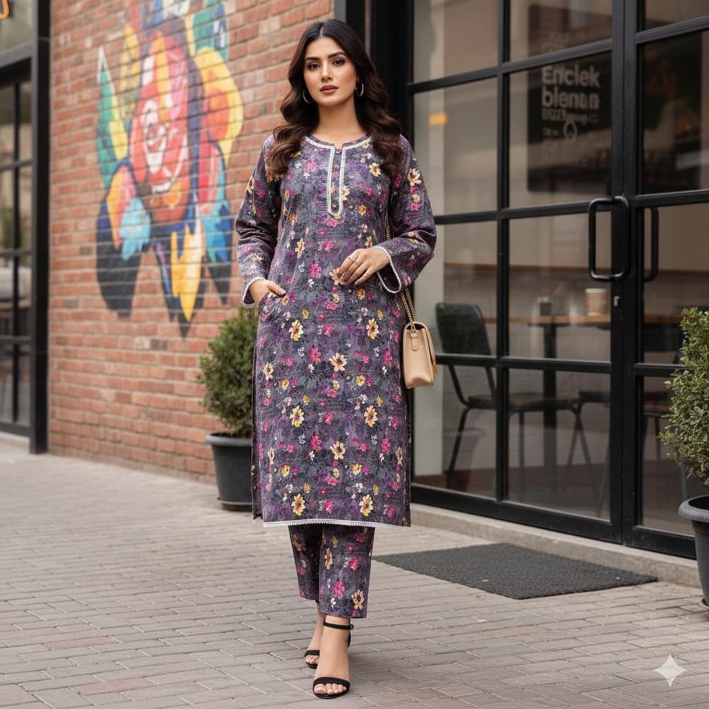 Digital Cotton Stitched 2pc Suit S M L XL